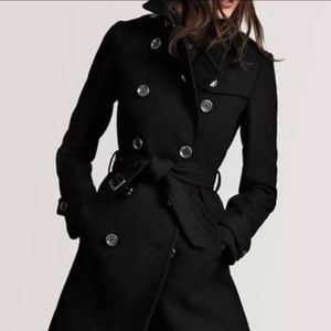 •Burberry• black wool trench coat
